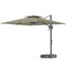 Square Cantilever Patio Umbrella, Double Top Patio Hanging Offset Umbrella with Crank & Tilt, 8' x 9', Light Grey