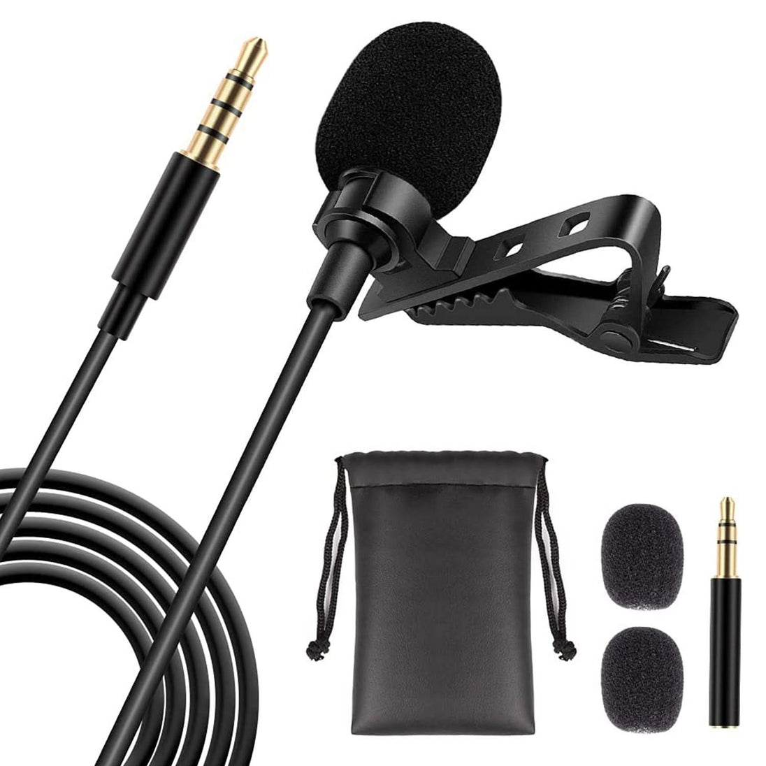 5Core Lavalier Microphone Clip On Professional Grade 3.5mm Lapel Mic Omnidirectional Lav Mic