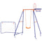 Outsunny Outdoor Kids Swing Set with Seat, Basketball Hoop, Football Goal, Secure Ground Stakes for Ages 3-8
