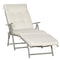 Outsunny Folding Chaise Lounge Outdoor Adjustable Recliner Chair Durable Cream White Comfort