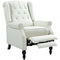 HOMCOM Wingback Reclining Chair with Footrest, Button Tufted Recliner Chair with Rolled Armrests for Living Room, Cream White