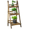 Outsunny Outdoor Plant Stand, Foldable Flower Stand 3-Tier Wooden Plant Shelf for Garden Indoor Outdoor, 16