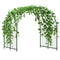 Garden Arch Trellis for Climbing Plants Outdoor, 7.1FT Tall Cucumber Trellis with Climbing Net for Backyard, Lawn