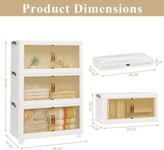 AECOJOY Super Large Foldable Storage Box with Lid