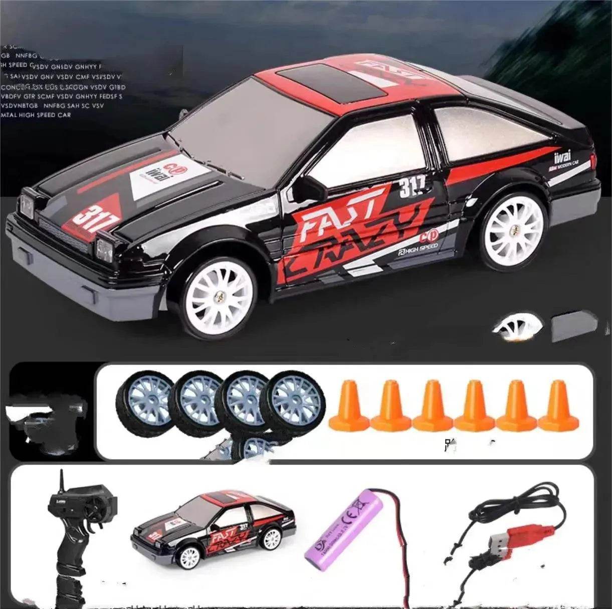 2.4G Drift Rc Car 4WD RC Drift Car Toy Remote Control GTR Model AE86 Vehicle Car RC Racing Car Toy For Children Christmas Gifts 