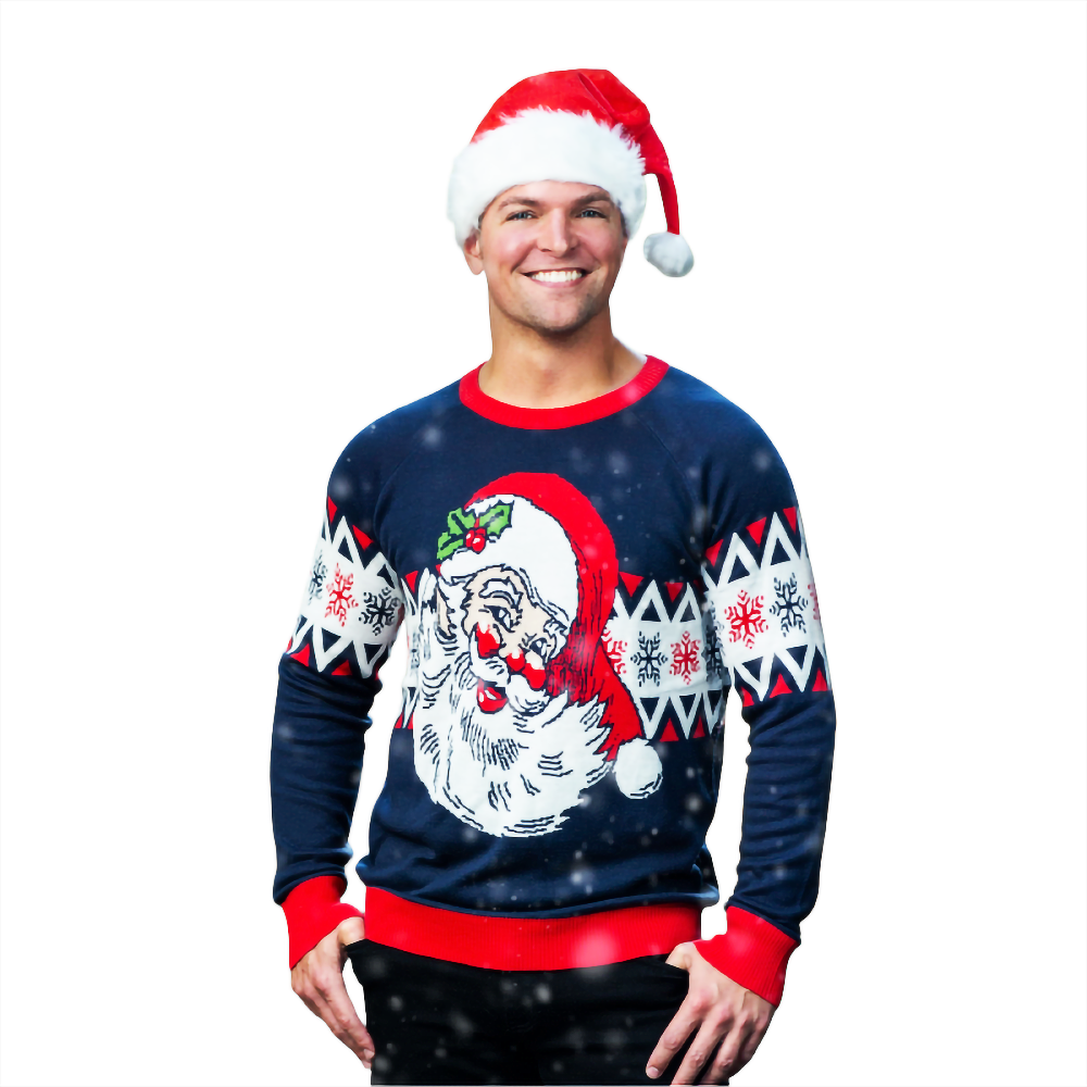 Vintage Laughing Santa  Sweater 