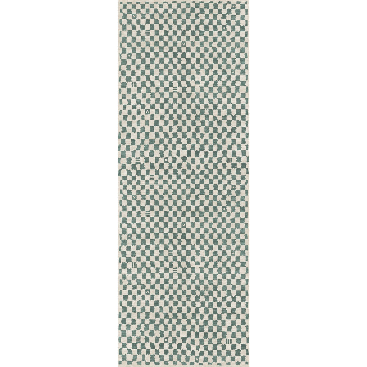 Metro Checkered Slate Green Rug 