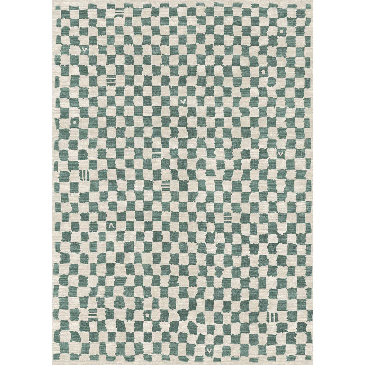 Metro Checkered Slate Green Rug 