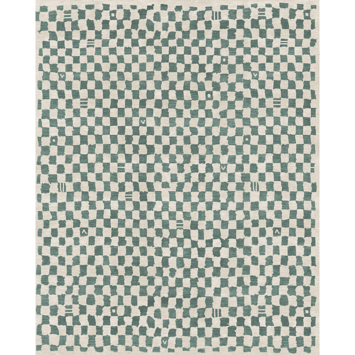 Metro Checkered Slate Green Rug 