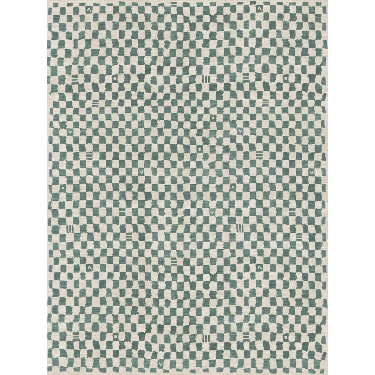 Metro Checkered Slate Green Rug 