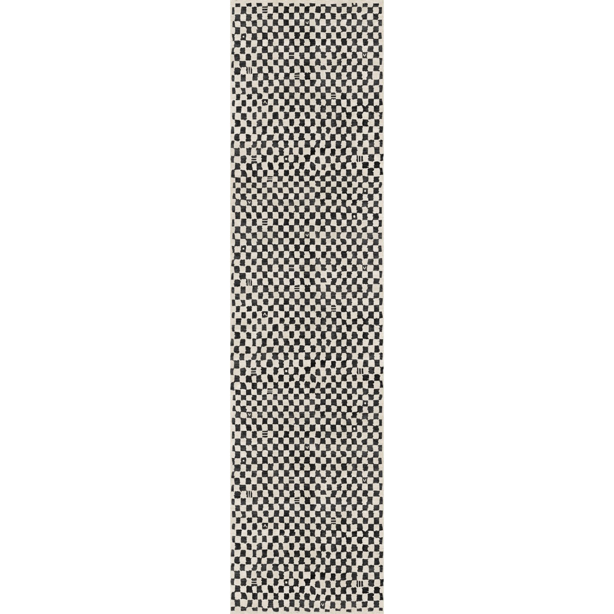Metro Checkered Black & White Rug 