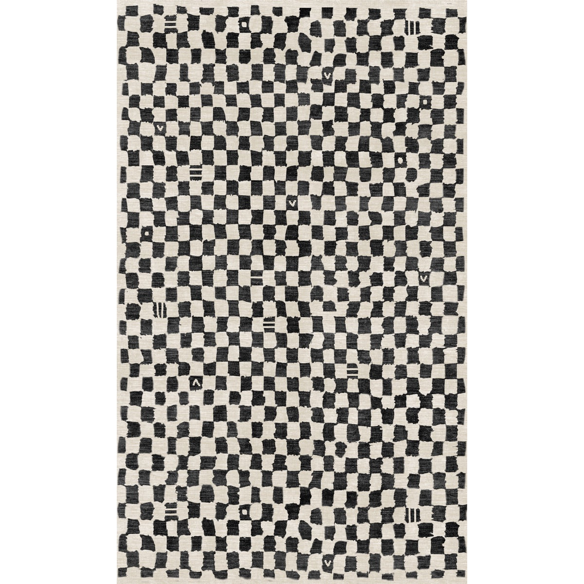 Metro Checkered Black & White Rug 
