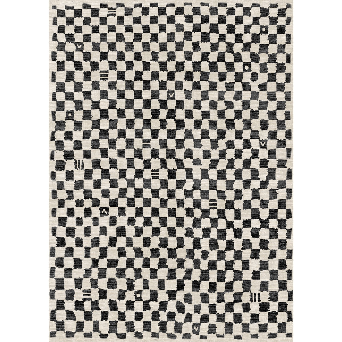 Metro Checkered Black & White Rug 