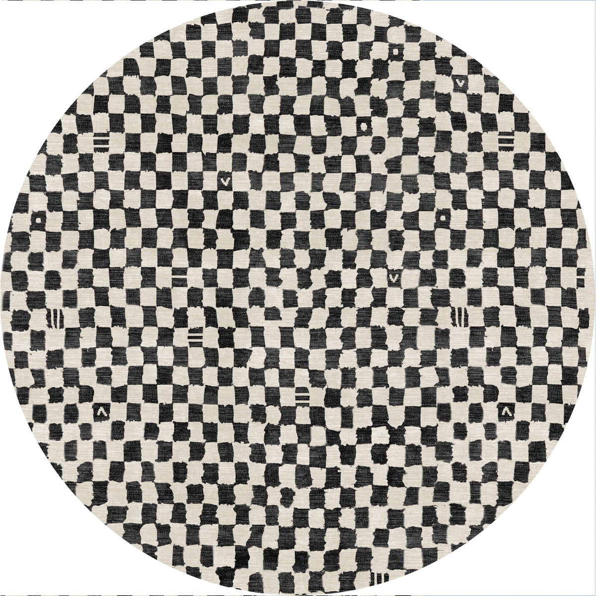 Metro Checkered Black & White Rug 
