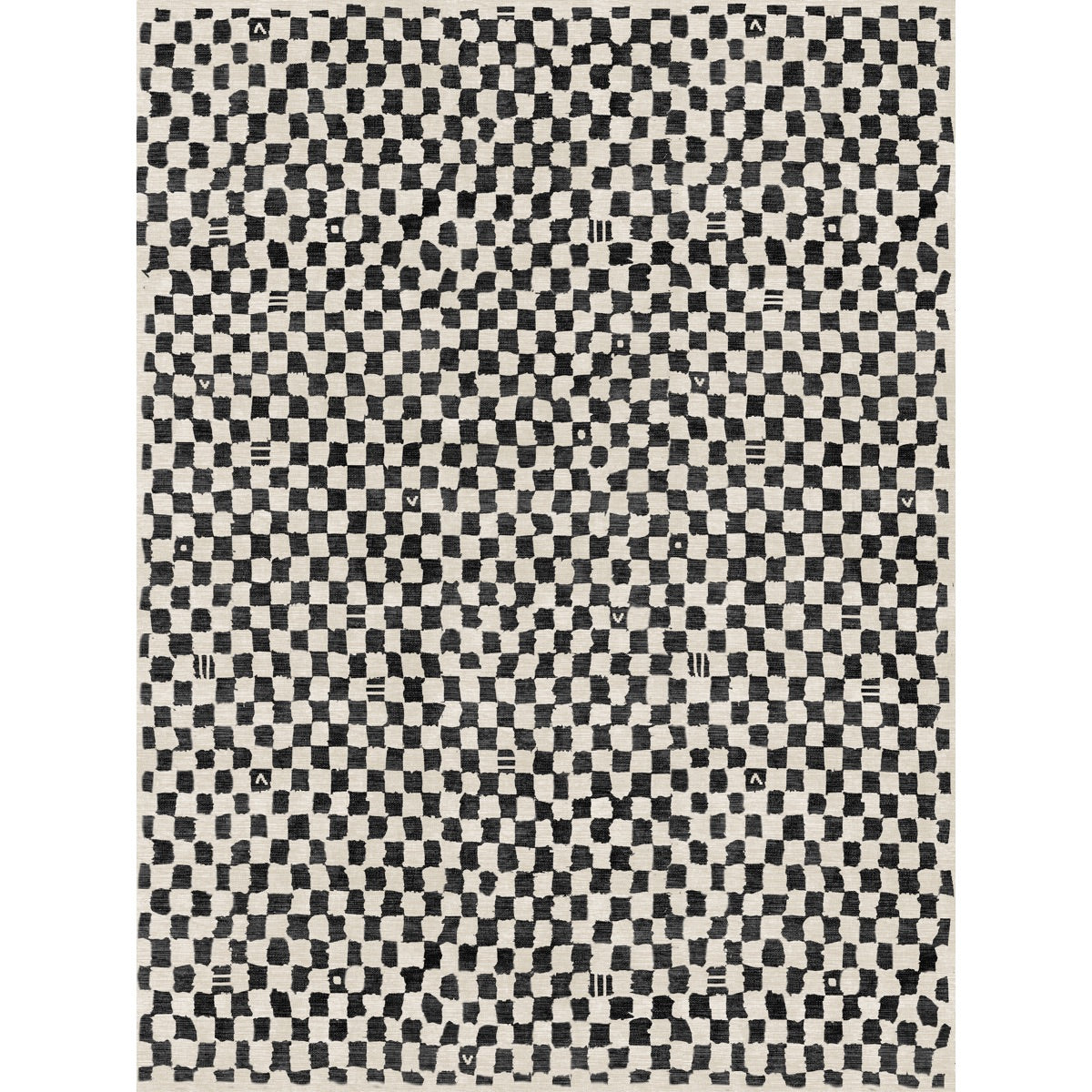 Metro Checkered Black & White Rug 