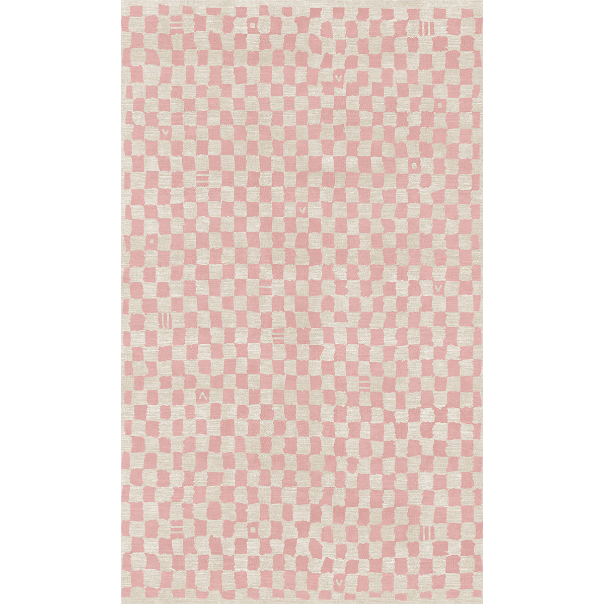 Metro Checkered Malibu Pink & White Rug 