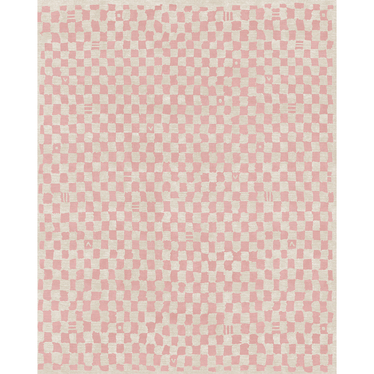 Metro Checkered Malibu Pink & White Rug 