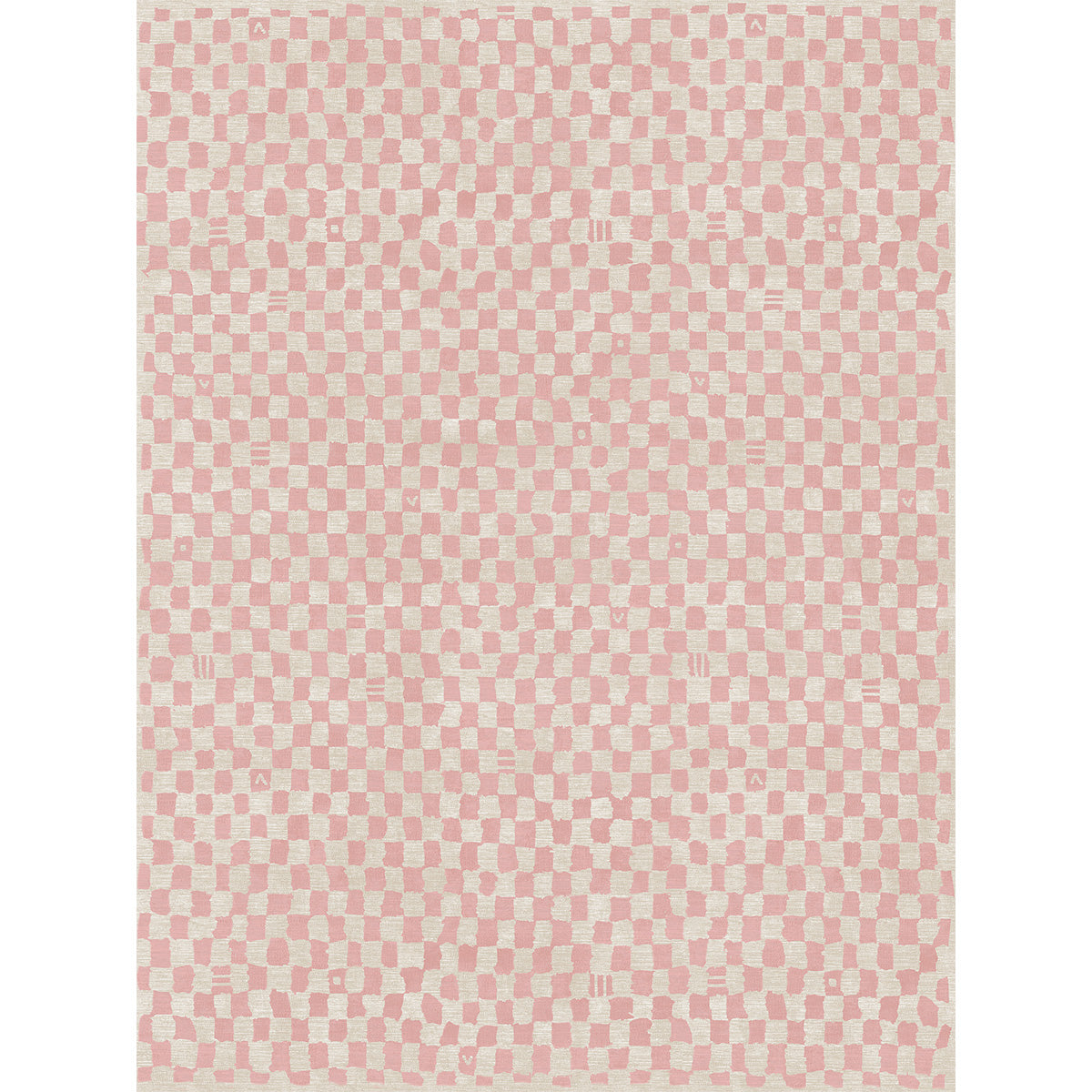 Metro Checkered Malibu Pink & White Rug 