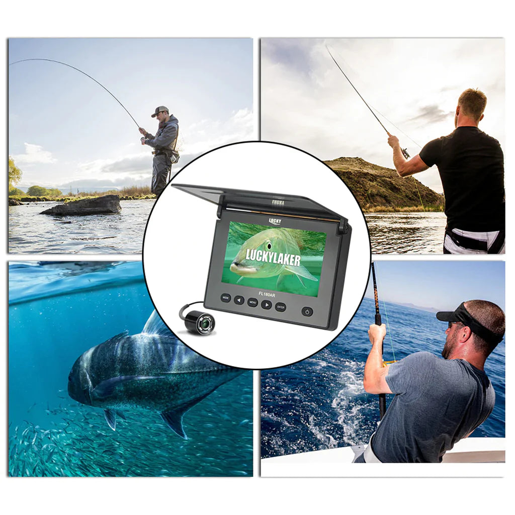 FF-180AR Underwater Fishing Camera Fish Locator, 4.3" HD TFT LCD Monitor, Sun Visor, 120° Wide-Angle Camera & 20M Cable