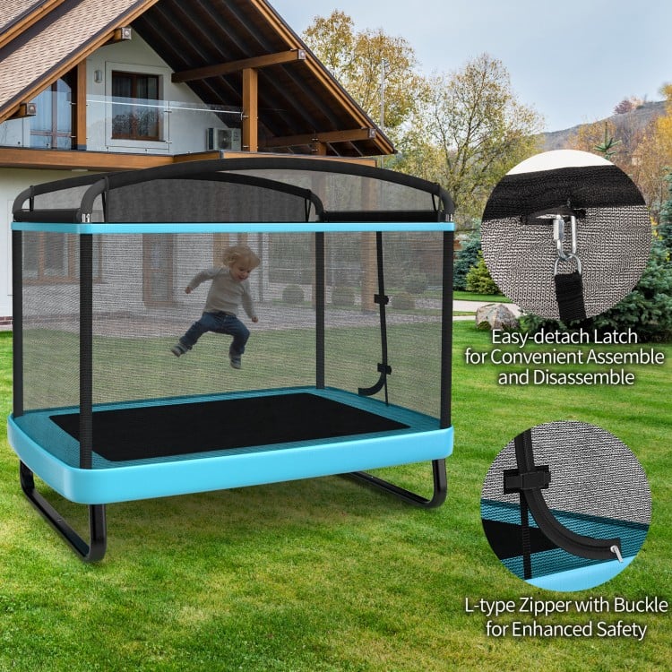 6 Feet Kids Entertaining Trampoline with Swing Safety Fence
