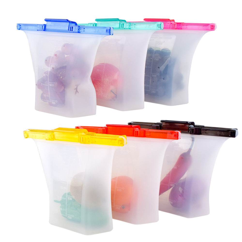 10pcs Kitchen Refrigerator Silicone Food Storage Bag 