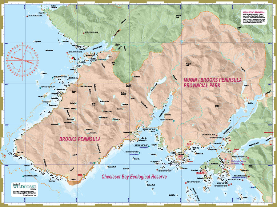 201 Brooks Peninsula Kayaking and Boating Map 
