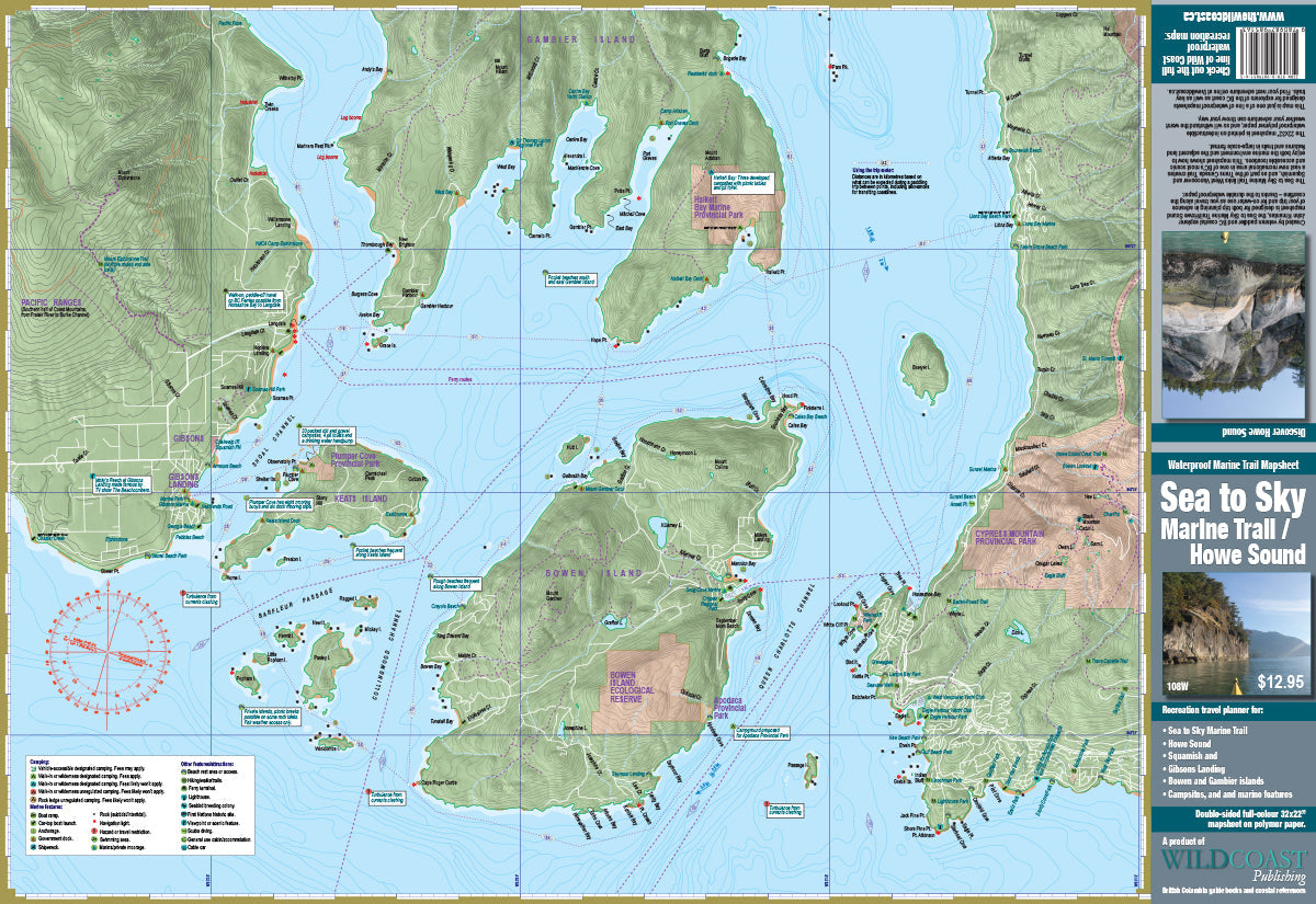 108 Sea to Sky Marine Trail / Howe Sound Kayaking Map 