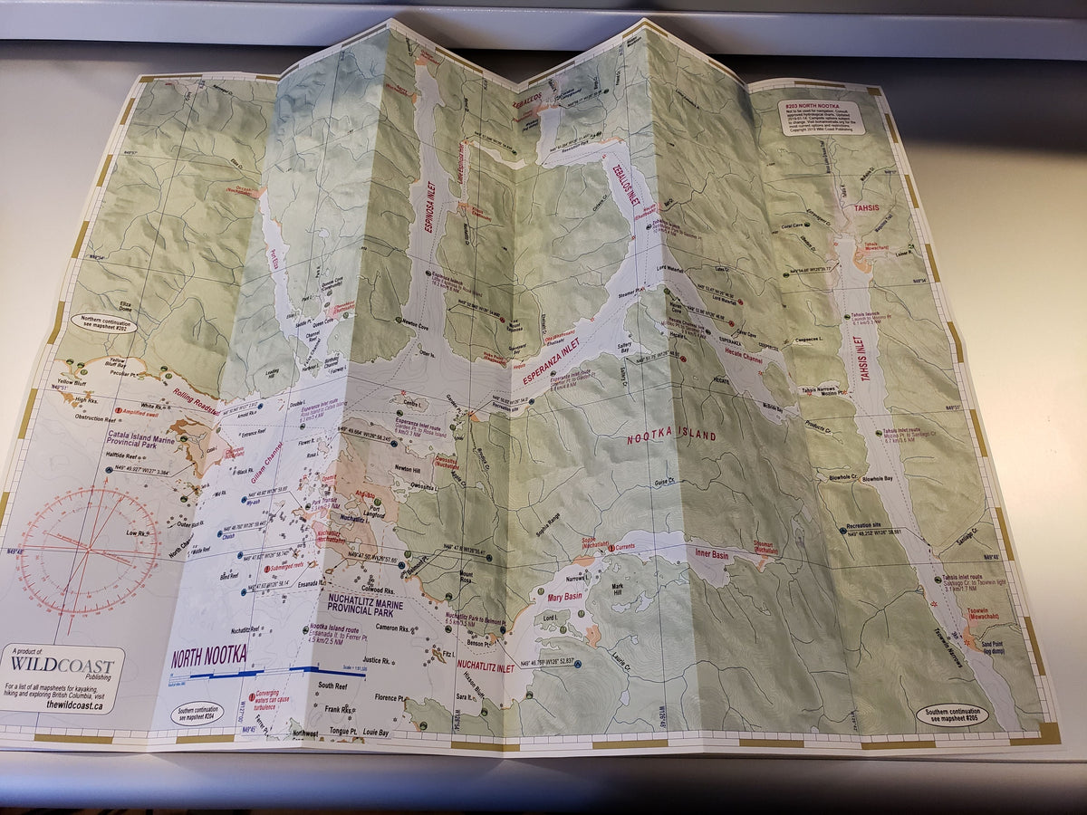 203 North Nootka Sound Kayaking and Boating Map (including Nuchatlitz) 