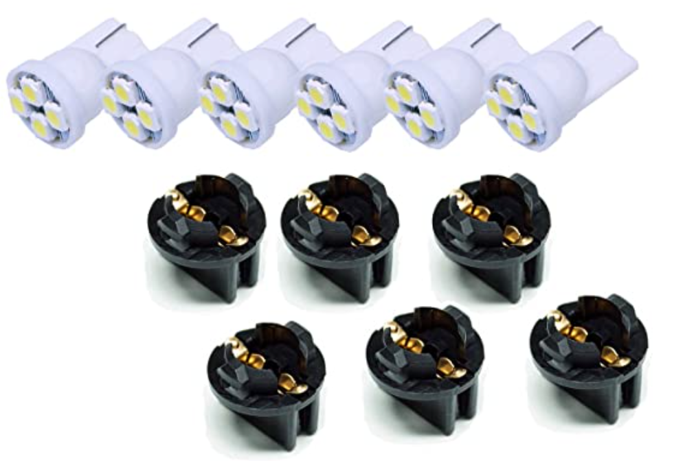 T10 #168 #194 12V LED instrument Panel Dash Cluster Light Bulb with 1/2" Twist Lock Socket 