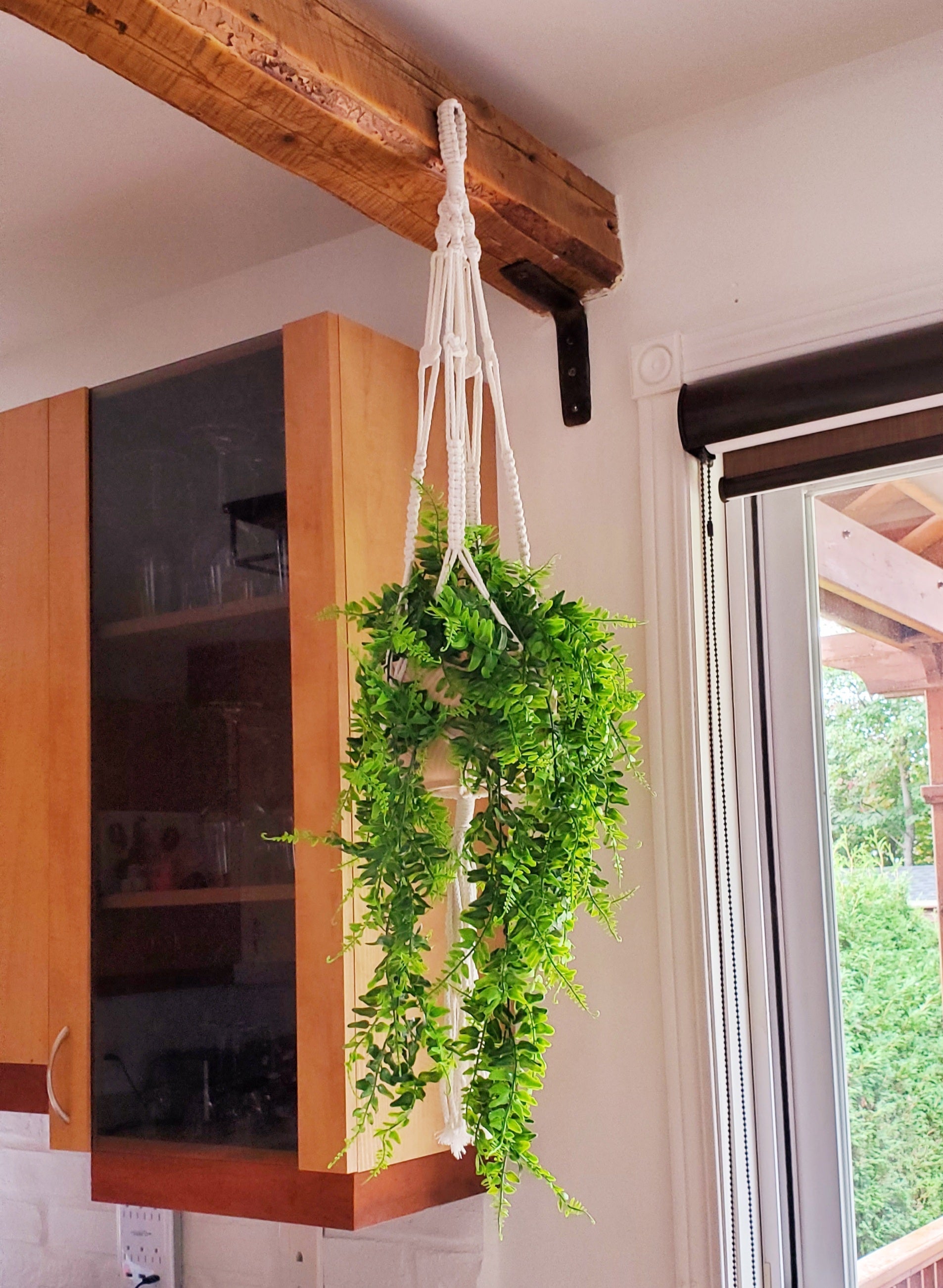 Franco Faux Potted Macrame Hanging Plant (3.8 Feet) 