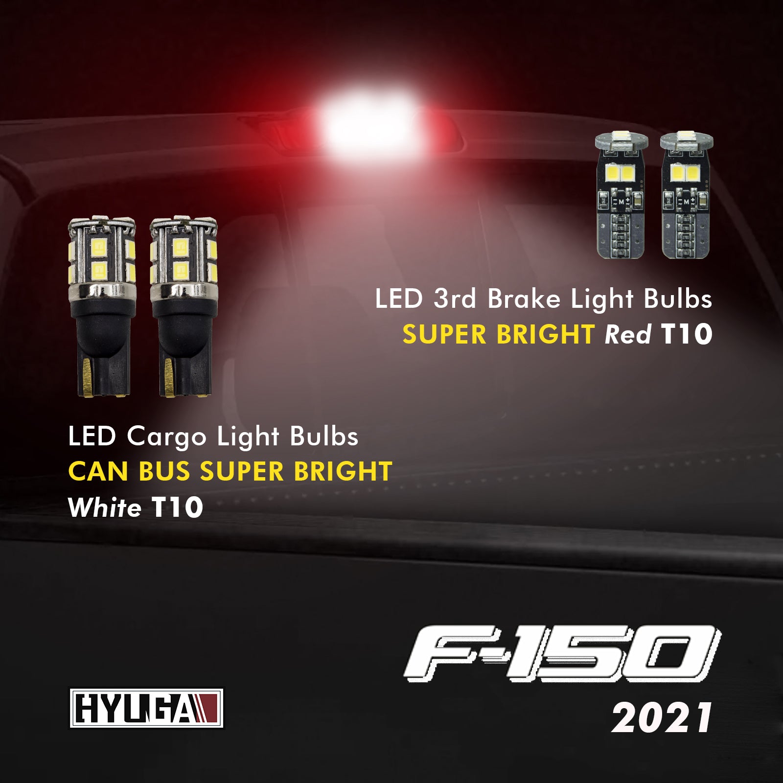 2021 Ford F-150 LED Whole Replacement Package (High Beam Low Beam Headlight, License Plate, Cargo Light, Brake Light, Front Side Marker) 