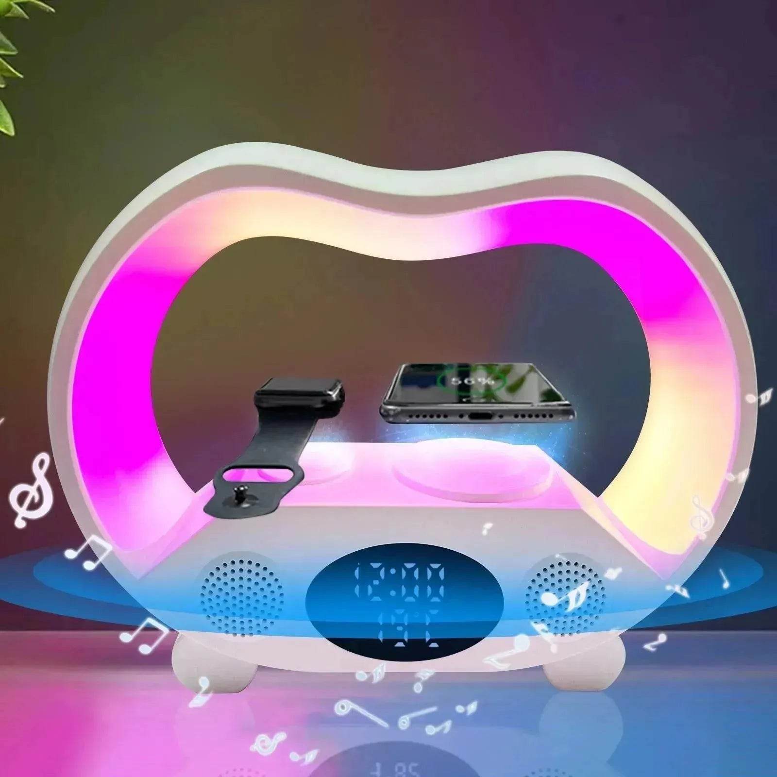 LED Table Lamp Multi-function Wireless Charger Night Light Bluetooth Speaker 