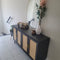 Accent Rattan Sideboard Buffet Cabinet | 4 Rattan Doors, Handcrafted, Modern Elegant Design