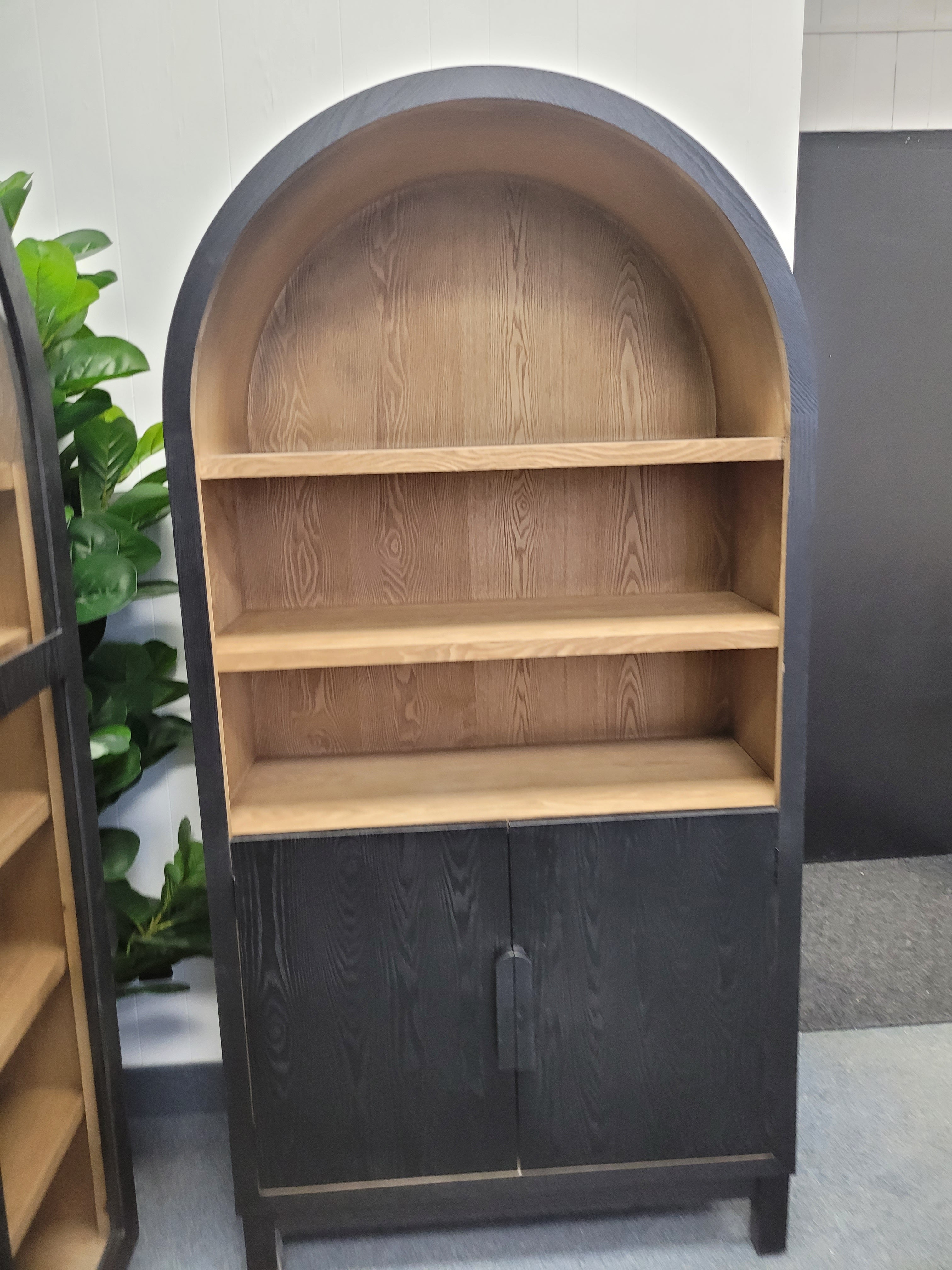 Arco Luxe Arch Cabinet, Black Finish 
