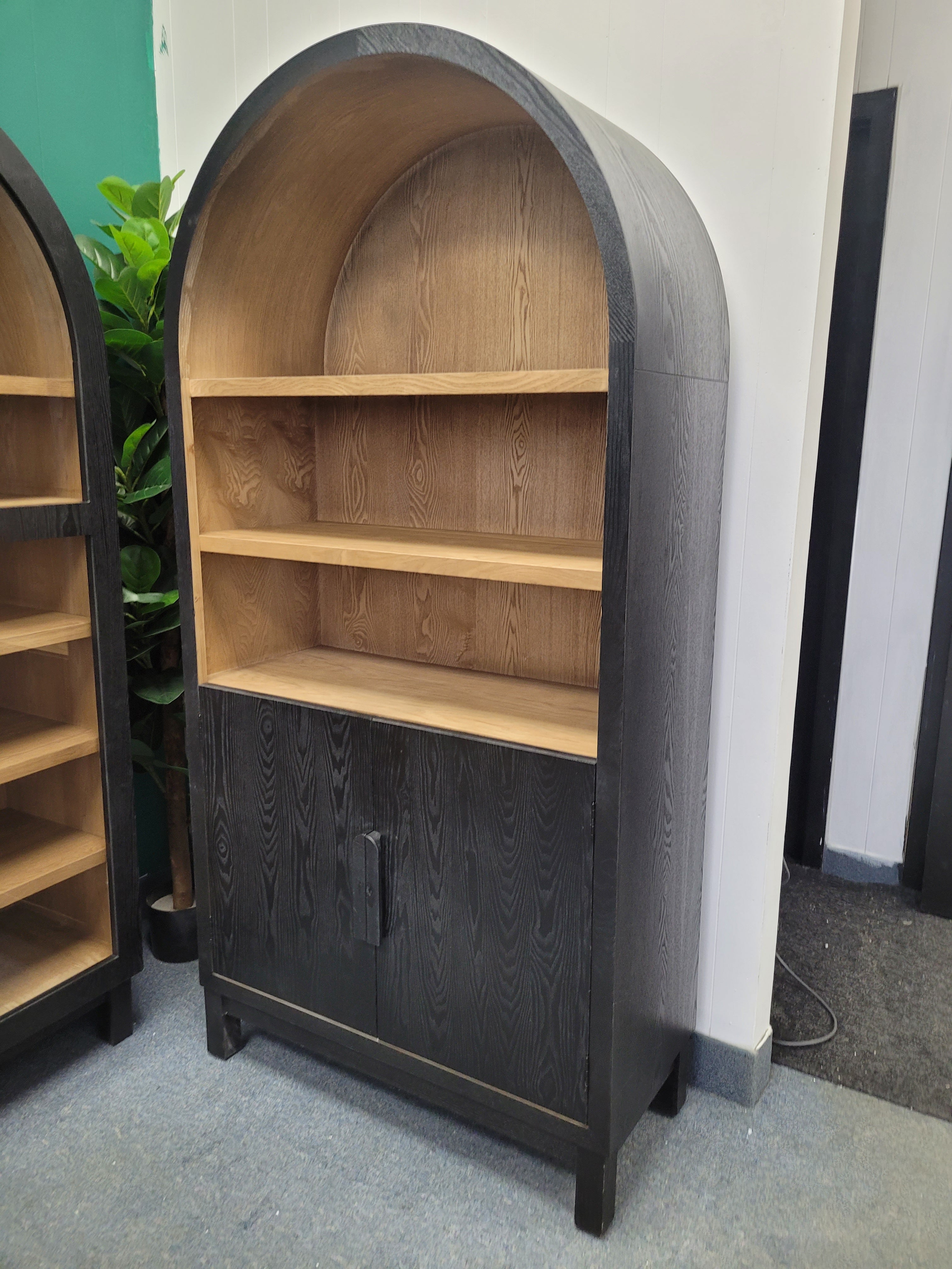 Arco Luxe Arch Cabinet, Black Finish 