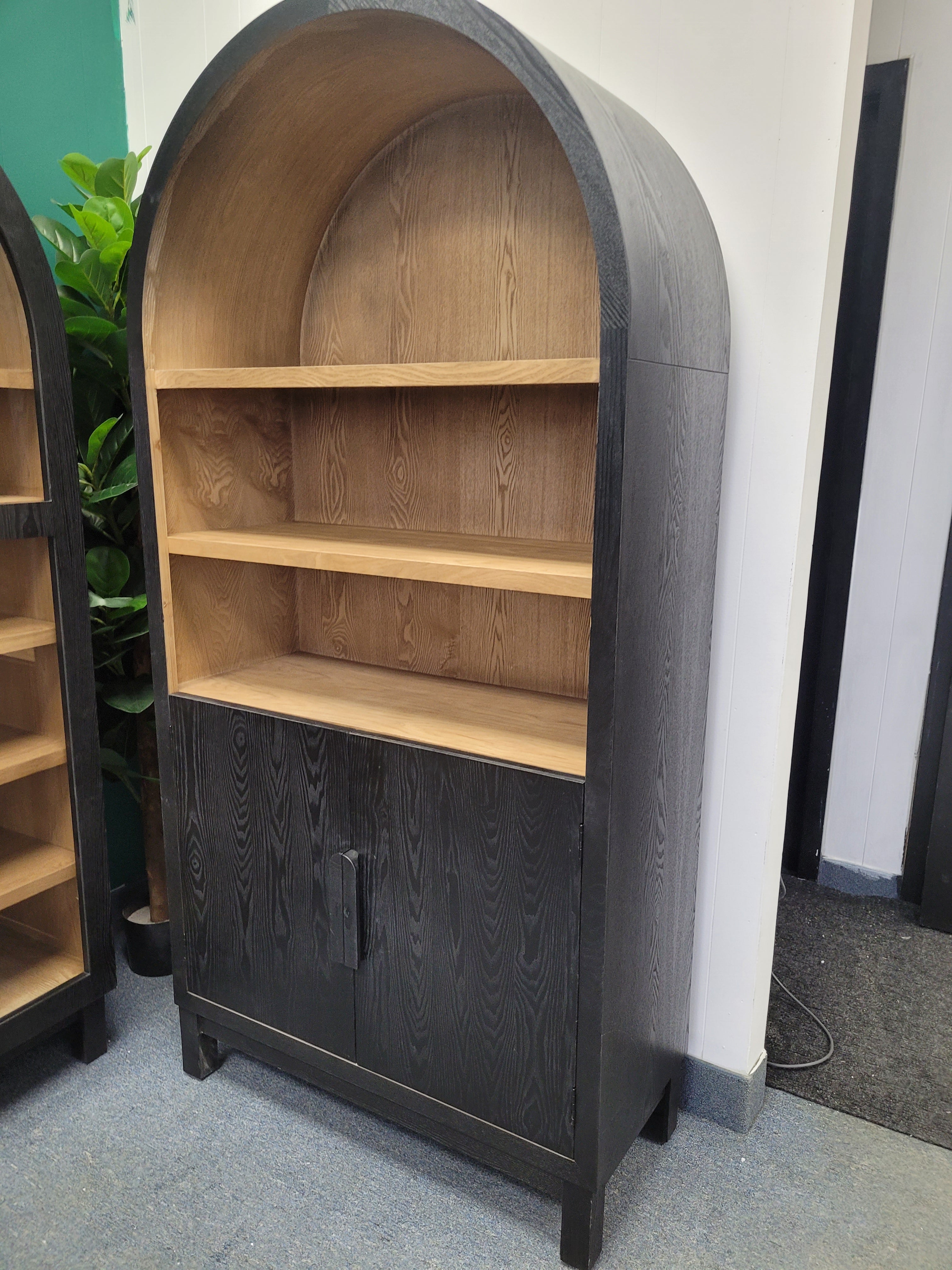Arco Luxe Arch Cabinet, Black Finish 