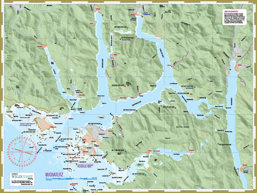 203 North Nootka Sound Kayaking and Boating Map (including Nuchatlitz) 