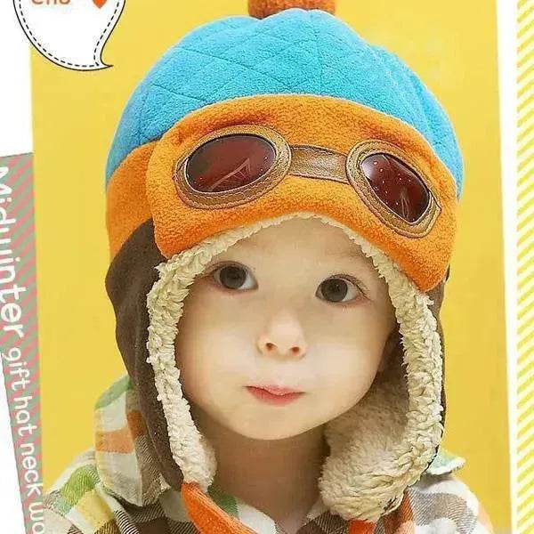 Baby and Toddler Winter hat Hooded Winter Pilot  Beanie Warm baby cap 