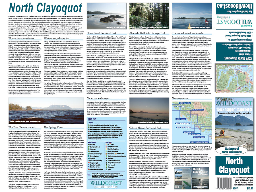 207 North Clayoquot Sound Kayaking and Boating Map 