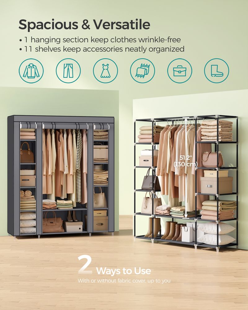 SONGMICS Portable Closet with Non-Woven Fabric Cover 