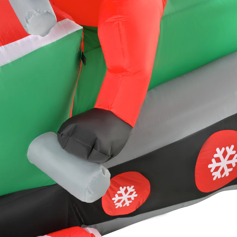 HOMCOM 5.2FT Inflatable Christmas Santa Claus on Snowmobile, LED Lighted Blow Up Decoration for Indoor & Outdoor Holiday Display 