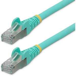 10ft CAT6a Ethernet Cable, Aqua Low Smoke Zero Halogen (LSZH) 10 GbE 100W PoE S/FTP Snagless RJ-45 Network Patch Cord 