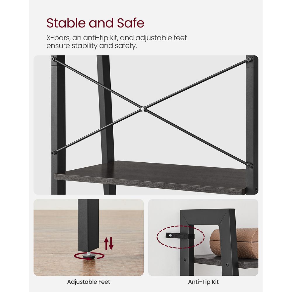 VASAGLE 4-Tier Ladder Shelf with Steel Frame 