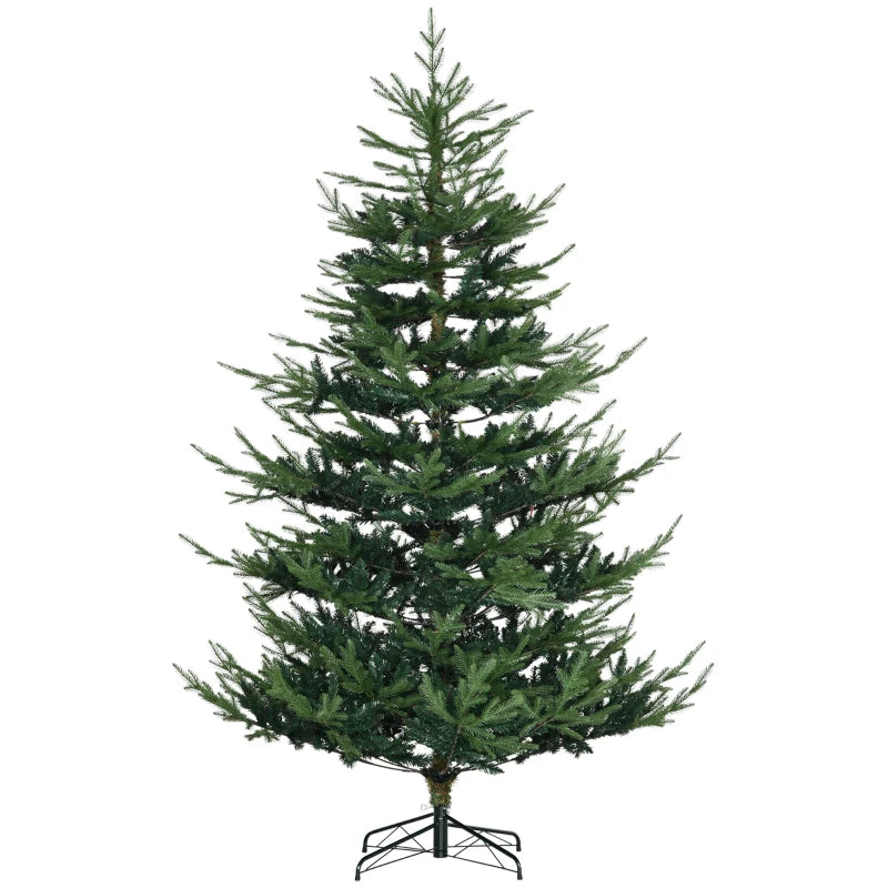 HOMCOM Artificial Christmas Tree with Metal Base, Classic Green Xmas Tree for Holiday Decoration 