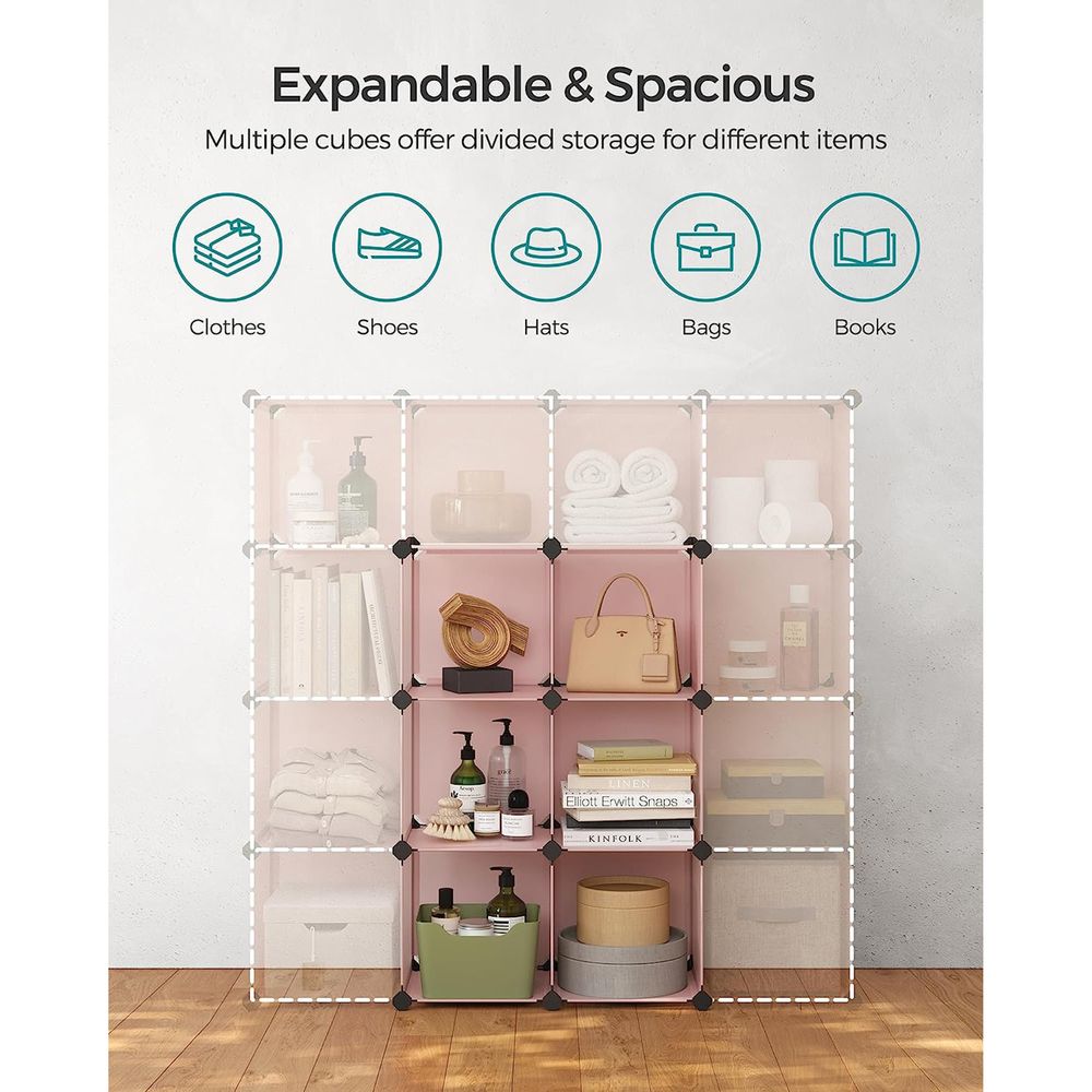 SONGMICS 6 Cube Storage Organizer with Feet and Rubber Mallet 