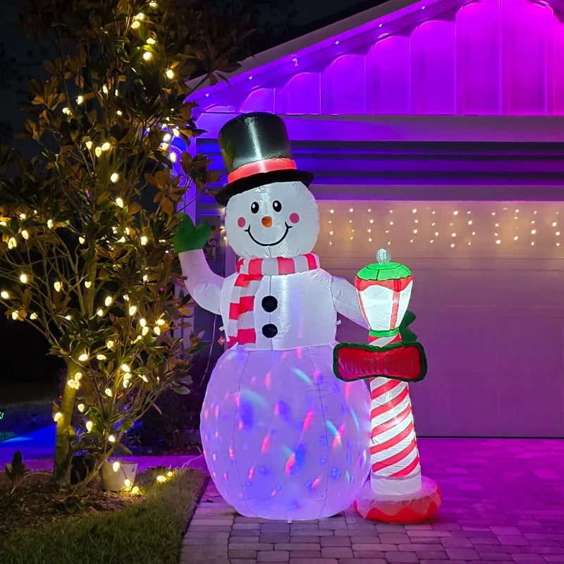 HOMCOM 7.9FT Inflatable Christmas Snowman Decoration, LED Lighted Blow Up for Indoor & Outdoor Holiday Yard Display 