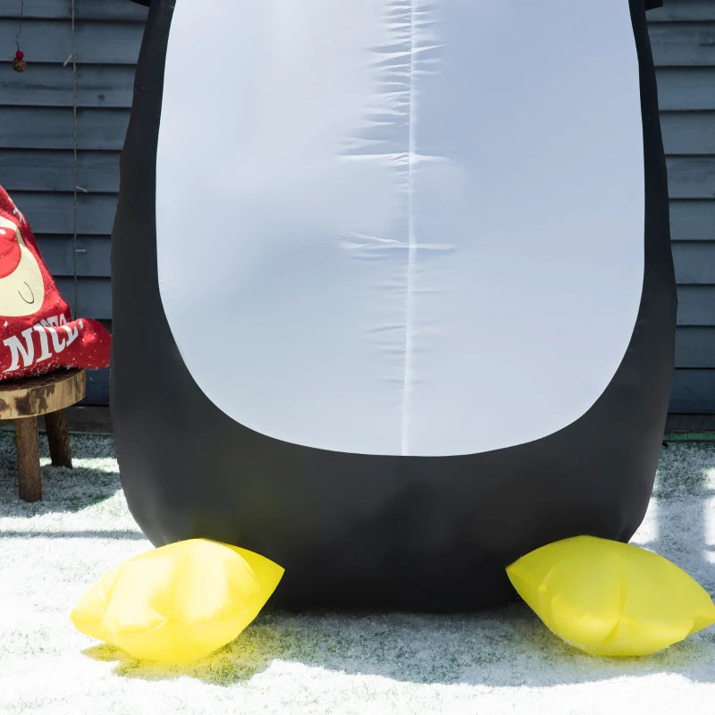 HOMCOM 8FT Inflatable Christmas Penguin, LED Lighted Blow Up Holiday Decoration for Indoor & Outdoor Yard Display 