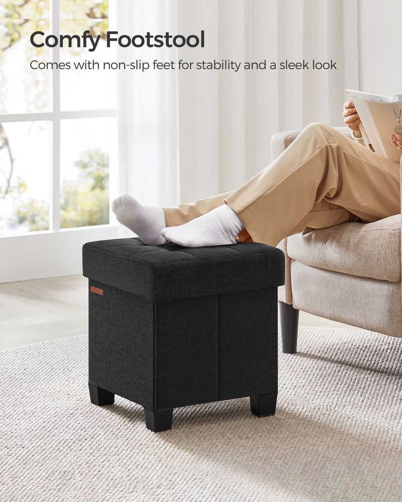 SONGMICS Small Ottoman Foot Rest with Legs 