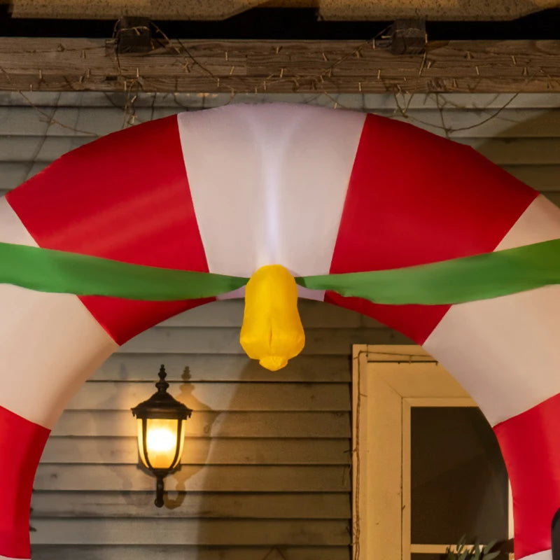 HOMCOM 9FT Inflatable Christmas Archway with Santa Claus & Snowman, Outdoor Blow Up Decoration with LED Lights 