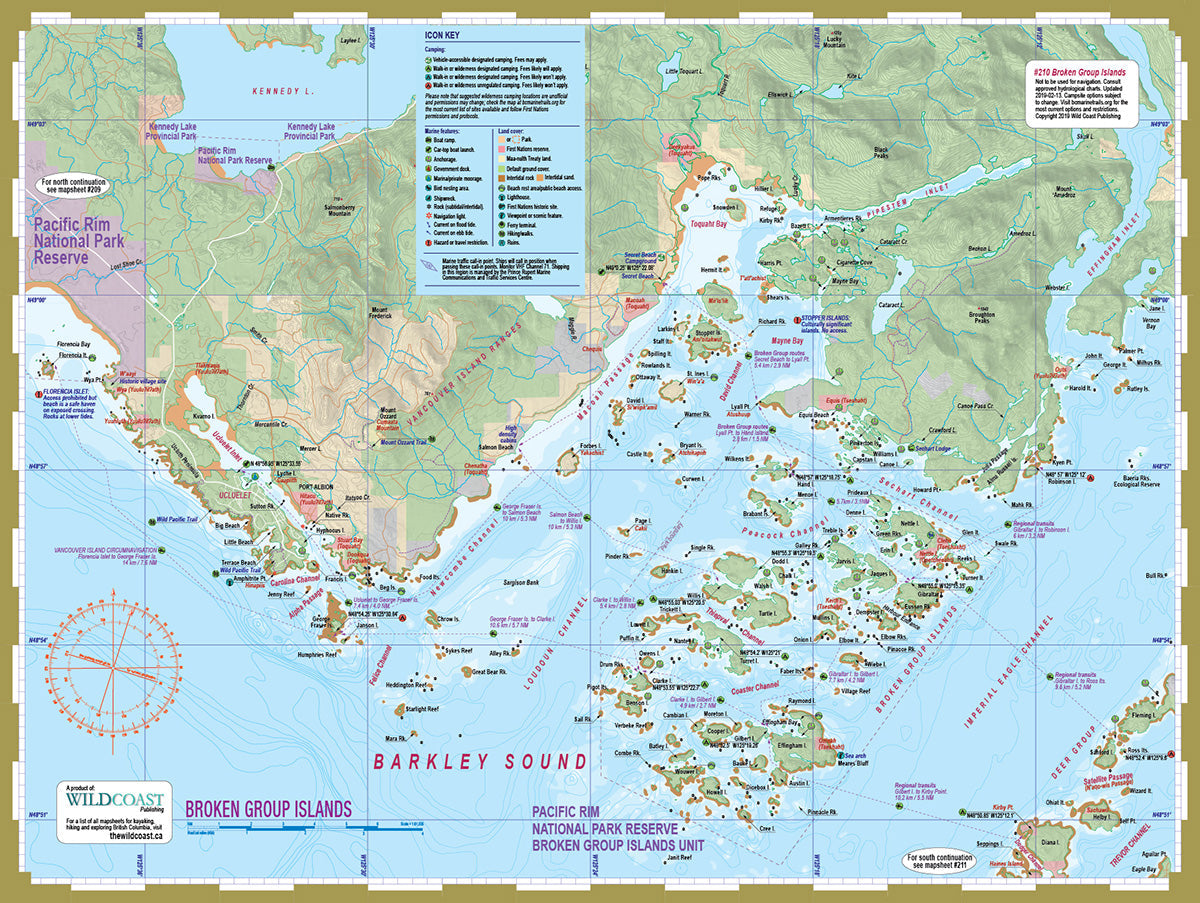 210 Broken Group Islands Kayaking and Boating Map 